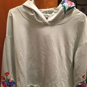 mint floral hoodie